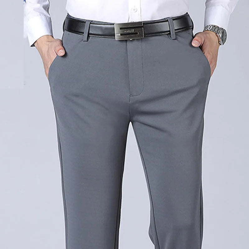 Men's Elastic Waist Summer Suit Pants