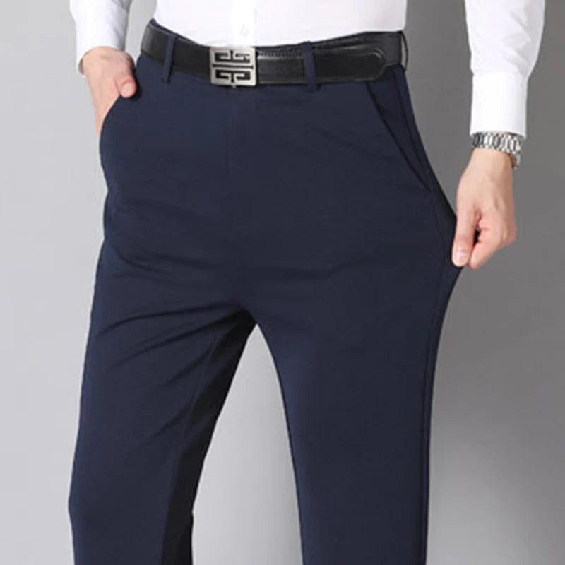 Men's Elastic Waist Summer Suit Pants