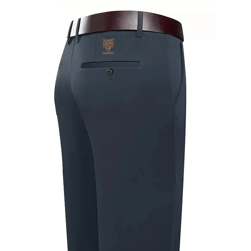 Men's Elastic Waist Summer Suit Pants
