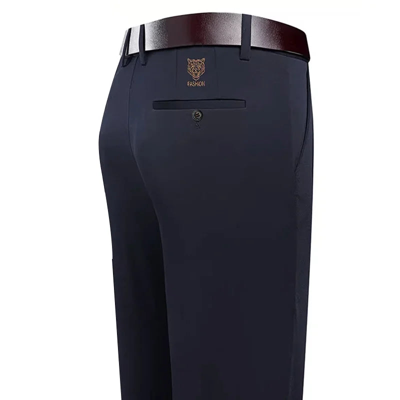 Men's Elastic Waist Summer Suit Pants