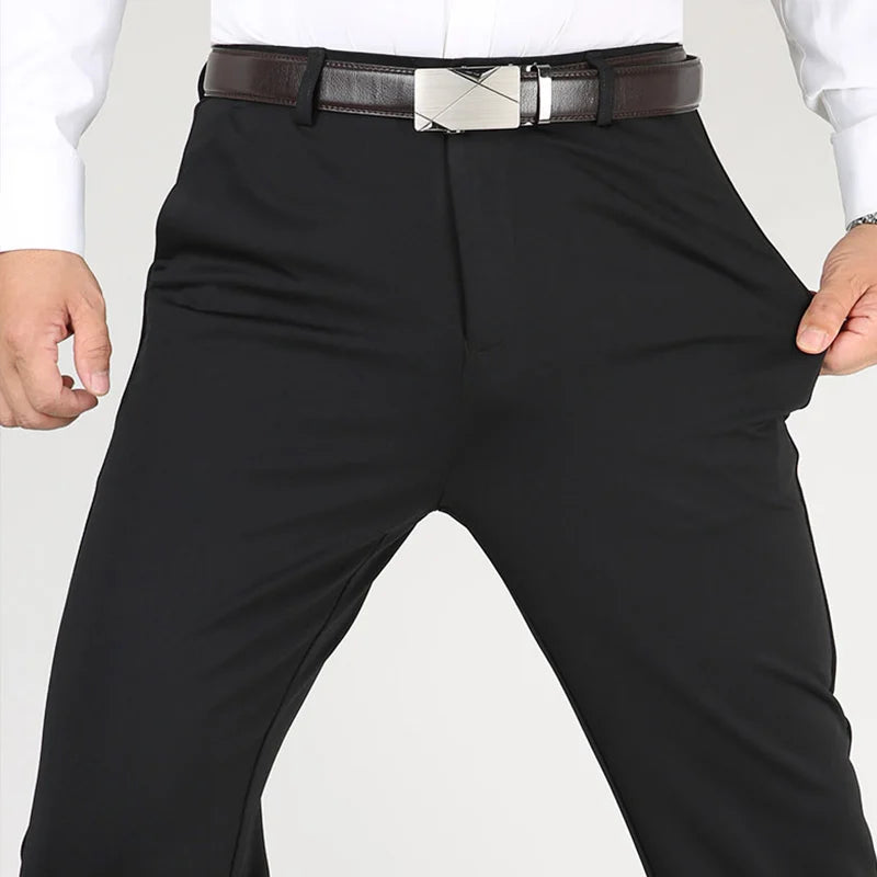 Men's Elastic Waist Summer Suit Pants