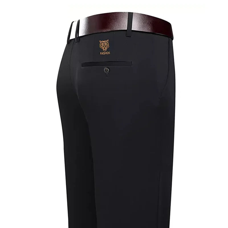 Men's Elastic Waist Summer Suit Pants
