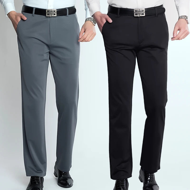 Men's Elastic Waist Summer Suit Pants