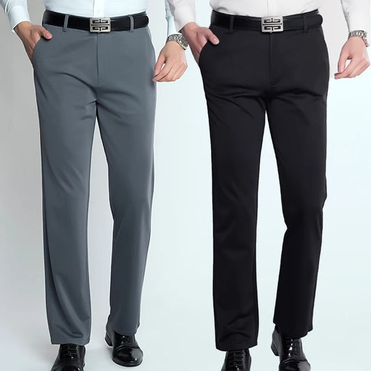 Men's Elastic Waist Summer Suit Pants