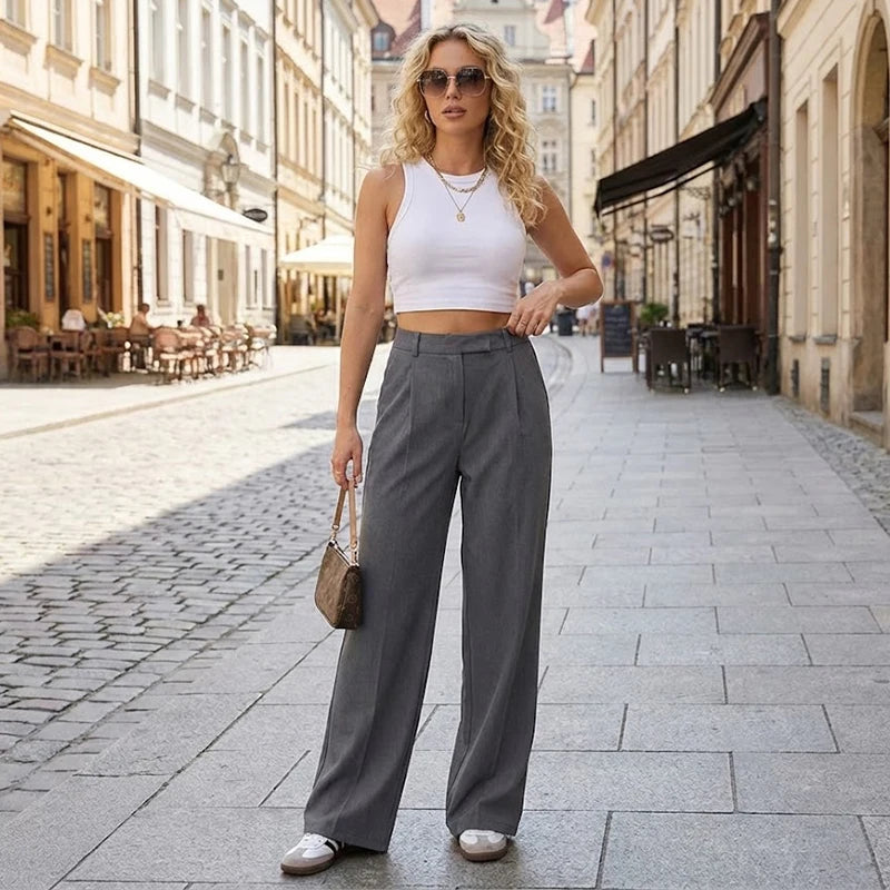 High-Waist Tailored Trousers